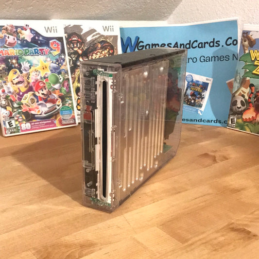 Upgraded Nintendo Wii Family Edition In Clear White Custom Shelled System
