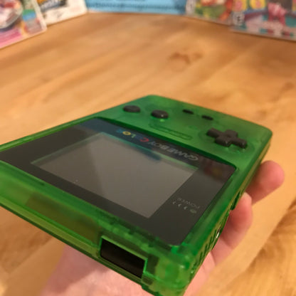 Nintendo Gameboy Color System In Clear Neon Green - Good