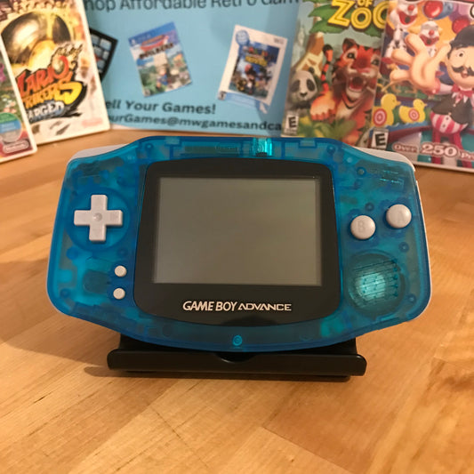 Upgraded Nintendo Gameboy Advance System In Clear Blue/Pink - Good