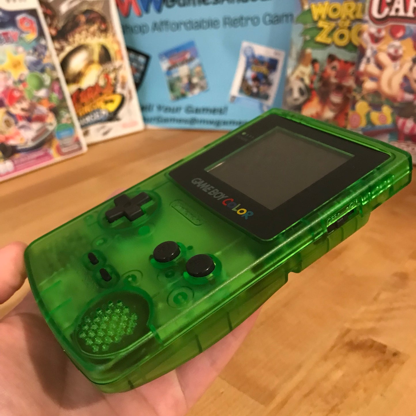 Nintendo Gameboy Color System In Clear Neon Green - Good